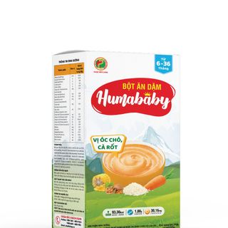 Bột ăn dặm HUMABABY vị Óc Chó - Cà Rốt (Hộp 10 gói x 25g)