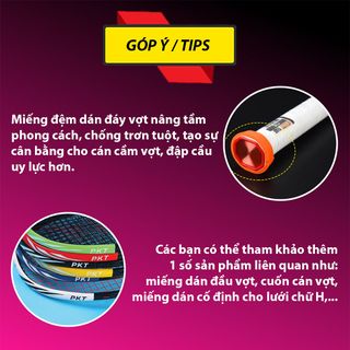 Miếng đệm dán đáy vợt, chống va đập trơn trượt, tăng lực đập cầu, miếng cuốn chuôi vợt giá rẻ 249 SPORTS
