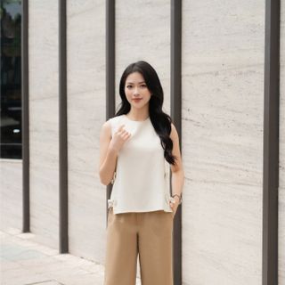 SET BỘ ÁO SUÔNG ĐÍNH NƠ KÈM QUẦN LỠ -HUYỀN XMĐT