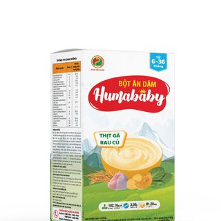 Bột ăn dặm HUMABABY vị Thịt Gà - Rau Củ (Hộp 10 gói x 25g)