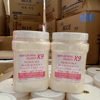 Hộp 1kg Kem Body Cấy Trắng Collagen X9 Trắng Bật ToneKo Lộ Vân, Ko Bết Rít giá sỉ