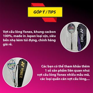 Bộ vợt cầu lông Yonex, khung cacbon đúc, made in Japan, siêu nhẹ bền đi kèm túi đựng, vợt Yonex chính hãng 249 SPORTS