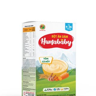 Bột ăn dặm HUMABABY vị Tôm - Cà Rốt (Hộp 10 gói x 25g)