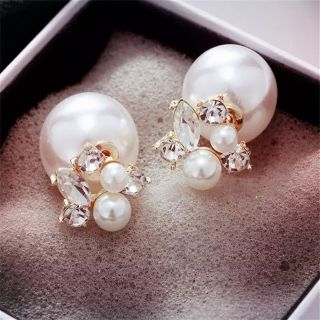 Bông Tai Kiểu Đinh Tán Đính Ngọc trai Nhân Tạo Thời Trang Cho Nữ