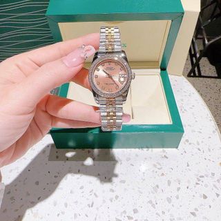 ĐỒNG HỒ NAM NỮ CAO CẤP RÔ LE MÁY CƠ MẶT SAPHIRE VIỀN ĐÁ DÂY DEMI
