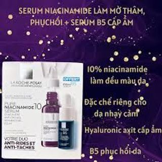 Serum La Roche-Posay B3/B5/C10/Pure Niacinamide 10 & Effaclar Chứa các thành phần thiết yếu, cung cấp đủ ẩm cho da, nuôi dưỡng da chắc khoẻ.