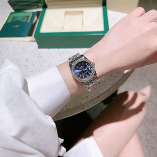 ĐỒNG HỒ NAM NỮ CAO CẤP RÔ LE MÁY CƠ MẶT SAPHIRE VIỀN ĐÁ DÂY BẠC VÀNG