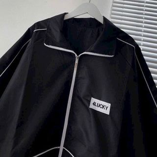 ÁO KHOÁC DÙ NAM NỮ FORM RỘNG THÊU 4LUCKY CÓ TÚI TRONG CHẤT VẢI THOÁNG MÁT -HTM FASHION