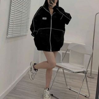 ÁO KHOÁC DÙ NAM NỮ FORM RỘNG THÊU 4LUCKY CÓ TÚI TRONG CHẤT VẢI THOÁNG MÁT -HTM FASHION