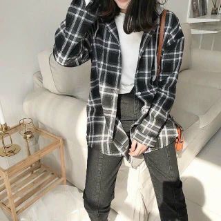 ÁO SƠ MI NAM NỮ TAY DÀI CÓ NÓN CHẤT KATE SỌC CARO CÁ TÍNH PHONG CÁCH -HTM FASHION