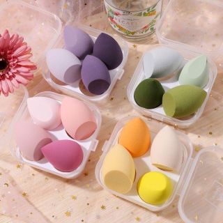 Set 4 Bông Mút Trang Điểm Kèm Hộp Đựng Xinh Xắn