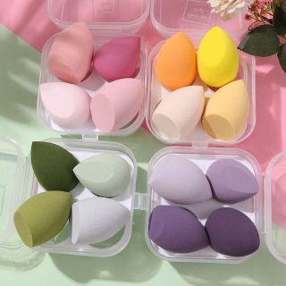 Set 4 Bông Mút Trang Điểm Kèm Hộp Đựng Xinh Xắn