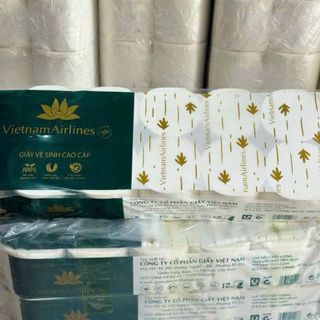 Bịch 12 cuộn giấy vệ sinh vietnamairline tặng kèm 1 gói giấy ăn laiya giá sỉ