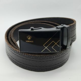 Thắt Lưng (Dây nịt) Nam mặt Bản, Dây Hoa Văn dập nổi KPĂ da bò thật, màu Đen - Sang trọng, Thanh lịch, Tinh Tế, MSP: KN01