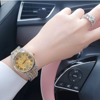 ĐỒNG HỒ NỮ THỜI TRANG RÔ LE DÂY ĐÍNH FULL HỘT NHIỀU MÀU 4