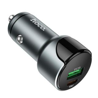 Tẩu sạc ô tô / xe hơi Hoco Z42 hỗ trợ QC3.0 và PD20W - màn hình hiển thị điện áp (Màu Random) - Hãng phân phối