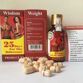 Tăng cân wisdom weight chính hãng indonesia ( Viên uống hỗ trợ tăng cân và tăng cơ bắp Wisdom weight chính hãng HỘP 30VIEN ) giá sỉ