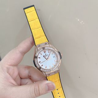 ĐỒNG HỒ NỮ HUBLOT SIZE 34MM MÁY PIN CHUẨN NHẬT KÍNH SHAPHIA FULL THÉP
