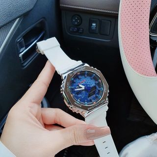 ĐỒNG HỒ NAM NỮ CAO CẤP G SKOCK DÂY CAO SU NIỀNG THÉP MẶT BÁT GIÁC 1