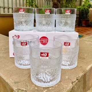 BỘ 6 LY THỦY TINH DELI 345ML KB061- 2 ( LÙN )