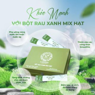 Bột Rau Xanh Mix Hạt - Hỗ trợ thanh nhiệt giải độc, mát gan, điều hòa khí huyết. (Hộp 20 gói, mỗi gói 3g)