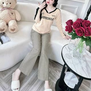 Dài thun tăm phối kate sọc