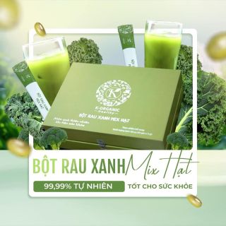 Bột Rau Xanh Mix Hạt - Hỗ trợ thanh nhiệt giải độc, mát gan, điều hòa khí huyết. (Hộp 20 gói, mỗi gói 3g)
