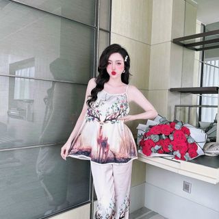 Đồ bộ dài dây yếm in 5D