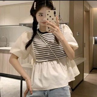 ÁO GÂN TĂM LỤA PHỐI SỌC NGANG