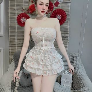 ĐẦM ỐNG NHÚN KÈM CHÂN VÁY TẦNG