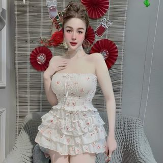 ĐẦM ỐNG NHÚN KÈM CHÂN VÁY TẦNG
