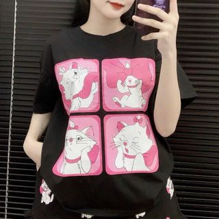 Bộ quần áo cotton in hình mèo