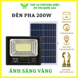 Đèn pha báo pin 200W NLMT sáng vàng Chính Hãng Mifidi Solar, Giá sỉ cực tốt dành cho Quý Đại Lý của Mifidi Sỉ/Đại Lý chỉ từ 5 Bộ