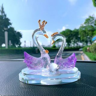 Trang trí taplo - Sét tượng Thiên nga đôi đá pha lê biểu tượng của tình yêu vĩnh cửu thích hợp làm quà tặng ý nghĩa