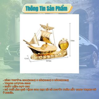 TƯỢNG THUYỀN BUỒM PHONG THUỶ - THUẬN BUỒM XUÔI GIÓ - Có Đồng Hồ Nước Hoa Cao Cấp Trang Trí Taplo Bàn Làm Việc