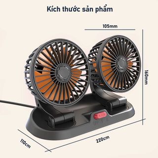 Quạt đôi mini 12v cắm tẩu usb trên ô tô - quạt siêu mát cực thơm - văn phòng máy tính cắm được tiện ích Kim Huệ - Yêu Xe