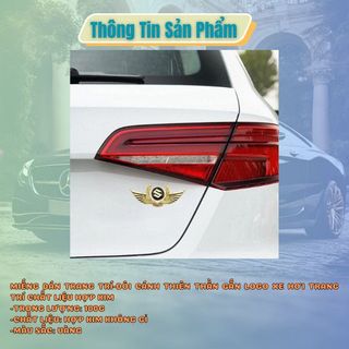 Phụ Kiện Miếng Dán 3D Trang Trí Xe Hơi Hình Đôi Cánh Thiên Thần Logo Hãng xe ô Tô Honda,Toyota,Mazda,Kia,Ford