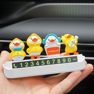Sét 6 chú Vịt vàng mini đáng yêu trang trí taplo màn hình DVD, cửa sổ xe hơi, bàn làm việc và góc học tập dễ thương