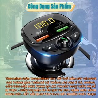 Tẩu Nghe Nhạc Bluetooth Kiêm Sạc Nhanh Hyundai HY-87 Sạc Pin, Nghe Điện Thoại Rãnh Tay Kim Huệ - Yêu Xe