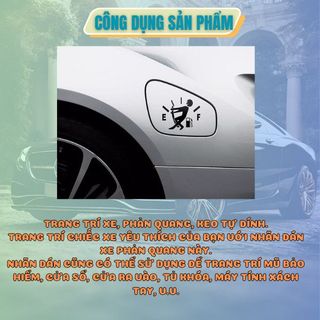 [hàng mới về] Tem nhãn dán nắp xăng xe vinyl - hình ngộ nghĩnh dán nắp xăng xe ô tô- Kim Huệ Yêu Xe