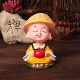 Bộ Tượng Chú Tiểu Hòa Thượng Tứ Không - Phật Phong Thủy Mini 4 Tư Thế, Trang Trí Xe Hơi, Để Bàn