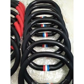 Vỏ bọc vô lăng xe hơi Peugeot 40 loại carbon d cut 2 đầu có lỗ thông hơi thoáng khí cao cấp