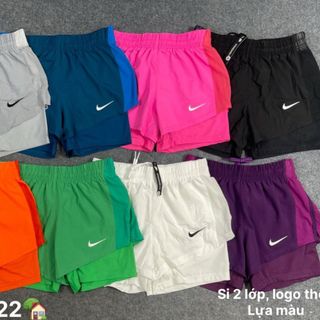 Quần đùi nữ 2 lớp, lớp trong dài Size ri trên hình Tách nửa ri được , quần thể thao nữ