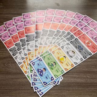 Bộ thẻ tiền-nhà-khách sạn Cờ Tỷ Phú Foxi-phụ kiện chơi Foxi-tiền 1 mặt 2 mặt đủ mệnh giá từ 1-500 giá sỉ