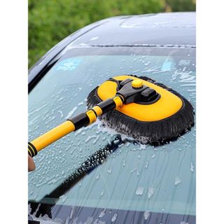 Chổi Rửa Xe San Hô Vàng Đen Dài 1.2 Mét - Sợi Mềm Điều Chỉnh Được Độ Cong Và Độ Dài Tiện Lợi- Kim Huệ Yêu Xe