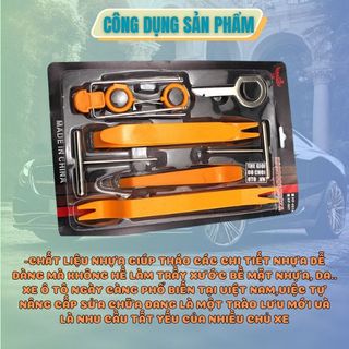 Bộ 12 Dụng Cụ Tháo Mở Nội Thất Xe Ô Tô Tiện Lợi-Chất Liệu Nhựa Và Kim Loại Cao Cấp Không Gây Xước xe- Kim Huệ Yêu Xe