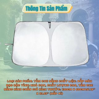 Tấm che nắng kính lái bên trong gấp gọn thông minh chống nắng tia cực tím UV chiếu vào xe bảo vệ xe Kim Huệ - Yêu Xe