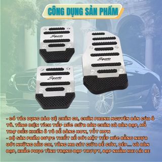 Ốp Bọc Chân Ga Chân Phanh Cho Ô Tô Phong Cách Thể Thao SỐ SÀN - SỐ TỰ ĐỘNG Kim Huệ - Yêu Xe