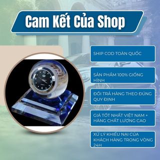 Trang Trí Taplo ô tô - Nước Hoa Đồng Hồ Thủy Tinh Pha Lê đặt bàn làm việc tặng kèm tinh dầu và miếng dán chống trượt