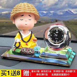 Trang Trí Taplo ô tô - Nước Hoa Đồng Hồ Thủy Tinh Pha Lê đặt bàn làm việc tặng kèm tinh dầu và miếng dán chống trượt